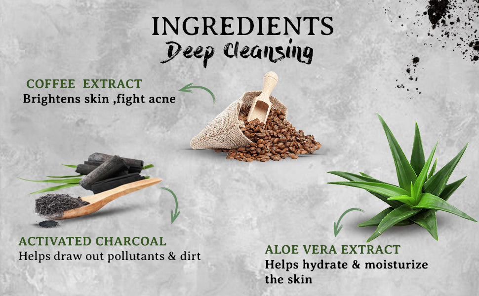 Aarogya India Detoxifying Charcoal Facewash | Charcoal Cleansing Facewash | Men & Women Face Wash (100 ml)